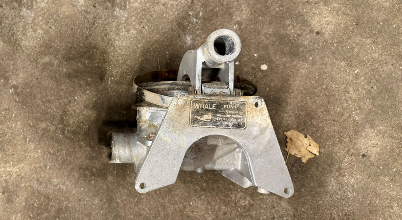 Corroded Whale Gusher 10 pump after removal